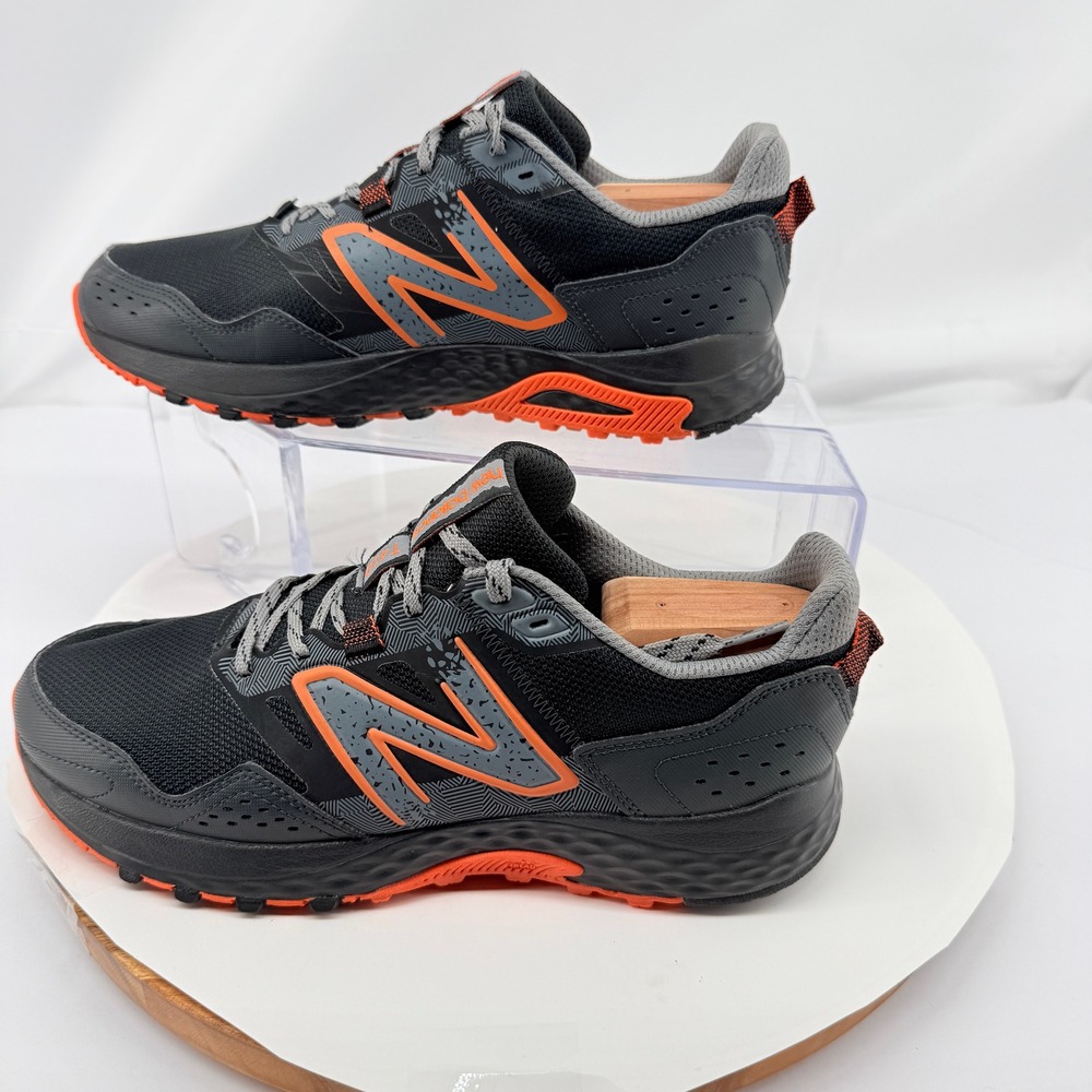 New Balance MT410LO8 Trail Running Shoes Mens 9 Wide Black Orange Mesh AT Tread